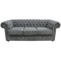 JVmoebel Chesterfield-Sofa, Chesterfield Design Luxus Polster Sofa Couch grau