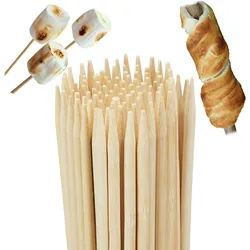 Relaxdays Grillspieße aus Bambus, 100er Set, für Marshmallows u. Stockbrot, Lagerfeuer, universal, 90 cm lang, natur