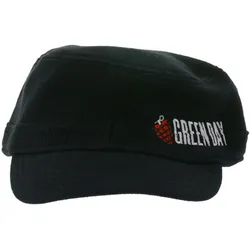 Green Day Unisex Punkrock-Band Baumwoll-Cap im millitärischen Schnitt mit leicht gebogenen Schnitt FC107042GRN Schwarz - One-Size