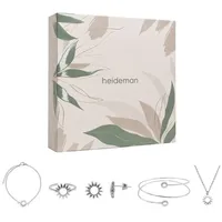 Heideman Schmuck-Adventskalender Summerbox Lissabon silberfarben, Schmuckset mehrteilig Schmuck für Frauen - 5 Schmuckstücke silberfarben