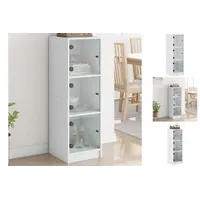 VidaXL Highboard mit Glastüren Weiß 35x37x109 cm