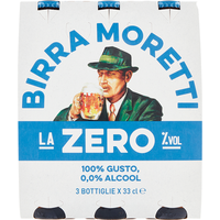 Birra Moretti 0.0% La Zero Alkoholfreies Goldenes Bier Birra Analcolica 3x33cl