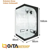 Growbox Gewächshaus Kanalloch Box Growzelt Pflanzenzelt Tent Zuchtschrank 80x80