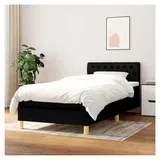 Lattenrost mit Matratze, Schwarz, 90 x 190 cm, Stoff, Plattformbett mit Lattenhalter, einfache Montage, für Schlafzimmer, Erwachsene