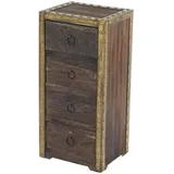 MCW Kommode Ambato Schubladenkommode Schrank, 4 Schubladen 70x33x26cm Shabby-Look Vintage ~ braun