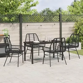 vidaXL Gartenmöbel-Set 5-tlg. Schwarz