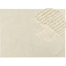 Teppich Wolle beige 300 x 400 cm abstraktes Muster SASNAK