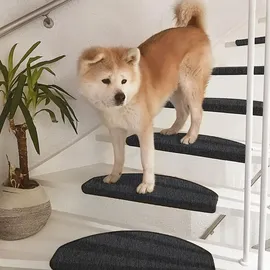 Beautissu Stufenmatte, Anthrazit, Textil, 25x1x65 cm, Teppiche - Böden, Bodenbeläge