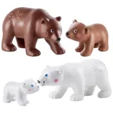 Haba Minipuppe Little Friends Spielsets, Bärenfamilie Braunbär Eisbär Spielzeug Kinder Spielspass Abenteuer bunt