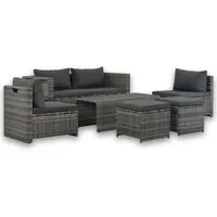 vidaXL Garten-Lounge-Set 6-tlg. grau 44722