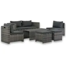 vidaXL Garten-Lounge-Set 6-tlg. grau 44722