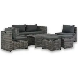 vidaXL Garten-Lounge-Set 6-tlg. grau 44722