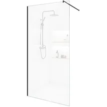 Home Deluxe BAKI Walk-In-Dusche 140 x 200 cm 10 mm ESG Sicherheitsglas schwarz