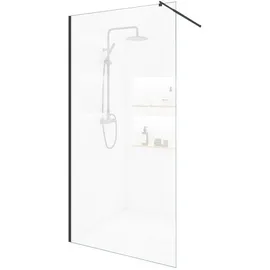 Home Deluxe BAKI Walk-In-Dusche 140 x 200 cm 10 mm ESG Sicherheitsglas schwarz