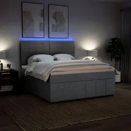 vidaXL Boxspringbett 180 x 200 cm Hellgrau