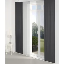 Schiebegardine WIRTH "Torbole" Gr. 4, schwarz, B:60cm H:245cm, Jacquard, Baumwolle, Polyester, Gardinen