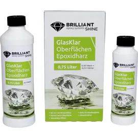 BrilliantShine Brilliant Shine Oberflächen Epoxidharz Glasklar Epoxid A+B, 0,75L