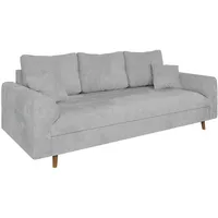 S-style möbel 3-Sitzer-Sofa, Hellgrau, Chenille-Stoff
