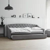 Sofa Schlaffunktion Couch Polsterbett 90x200 cm Lattenrost Cord Grau Homestyle4u