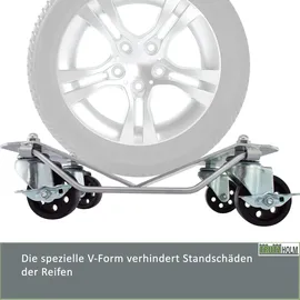 Trutzholm Rangierhilfe für PKW 4 Stück jeweils 680 kg Rangierroller V Form Schwenkgriff...