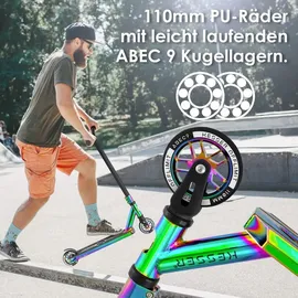 Kesser KESSER® Stunt Scooter X-Limit-Pro 360° Lenkung Funscooter Stuntscooter mit Ständer ABEC 9 Kugellagern, 110 mm PU Räder , Kickscooter Tretroller Cityroller Trick Roller für Kinder Erwachsene