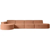 altdecor Ecksofa in L-Form Corner Sofa Bett Eckcouch Couch Wohnlandschaft Cauchsofa MARI-L3-406x165x78 cm Rosa