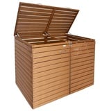 Endorphin Stabile Comfort Mülltonnengarage / Mülltonnenbox Braun natur für 2x 240 L nachhaltig aus Holz