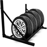 Proregal Klappbares Reifenregal CARRERO für Wandmontage HxBxT 62 x 88-122 x 57 cm Bis Zu 5 Reifen Schwarz