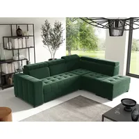Fun Möbel Ecksofa Schlafsofa Sofa CESENA Stoff Salvador Flaschengrün
