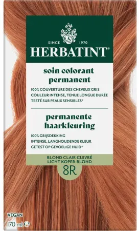 Herbatint Permanente Haarfärbung 8R Helles Kupferblond 1 Kit