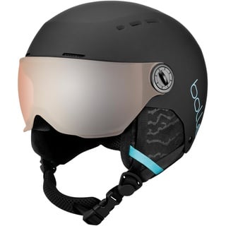 Bollé QUIZ VISOR Black Blue Matte S 52-55cm - Orange Gun Kat 2, Skihelm, Medium, Unisex Kinder