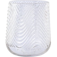 Creativ deco Tischvase Vase aus Glas, mit Relief-Struktur-Oberfläche (1 St), oval, Höhe ca. 21 cm weiß