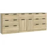 vidaXL 3-tlg. Sideboard Sonoma Eiche-Optik Holzwerkstoff