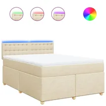 vidaXL Boxspringbett 140 x 200 cm Creme