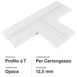 SOLOLED Integriertes Aluminium-T-Profil für LED-Streifen in verdeckter Gipskartonplatte
