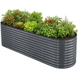 homeluxworld Hochbeet Metall 240 x 80 x 80 cm Anthrazit