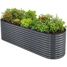 homeluxworld Hochbeet Metall 240 x 80 x 80 cm Anthrazit