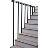 Handläufe für Innen treppen Haltegriff aus schwarzem Metall Industriegeländer für Rohrwandmontage Eisenbaluster, 40cm