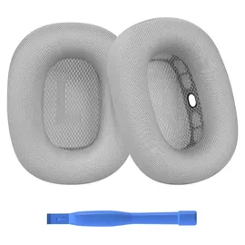 MMobiel Ersatz Ohrpolster für AirPods Max Kopfhörer Memory- Schaum/Mesh Gewebe Silber - Silber