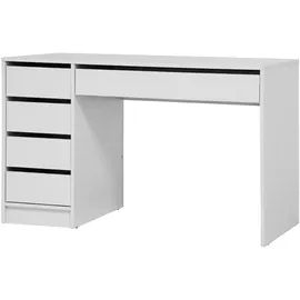 beautysofa SCHREIBTISCH Malta mit 5 Schubladen, grifflos, Weiß