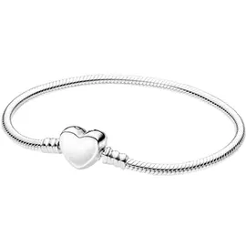 Pandora Moments gravierbarer Herz-Verschluss Schlangen-Gliederarmband 599206C00 Damenarmband