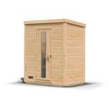 Woodfeeling Karibu Gartensauna Saunahaus Hytti 0 naturbelassen Energiesparende Saunatür Ohne Ofen inkl. 8-teiligem gratis Zubehörpaket (Gesamtwert 191,92€)