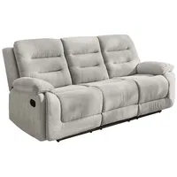 3-Sitzer-Relaxsofa Federkern mit Liegefunktion Dreier-Couch Stoff Chenille Grau