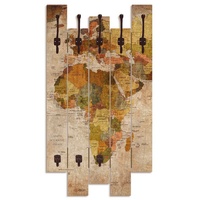 Artland Garderobenleiste »Weltkarte«, teilmontiert, braun