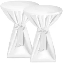 Beautissu Premium Stehtischhussen 80 cm Blickdicht Weiß