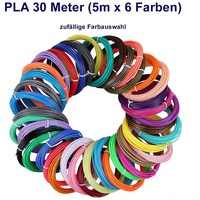 TPFNet 3D-Drucker-Stift PLA-Filament SetZubehör für 3D Drucker Stift - 3D-Malerei, Kinderspielzeug - Farb Set PLA Filament 30m (5M x 6 zufällige Farben) bunt