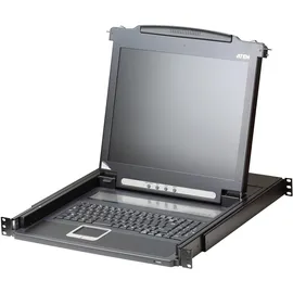 ATEN CL1000M SL Single Rail 17"-LCD-Konsole, 19" 1HE, SL-Layout (PS/2-USB, VGA),