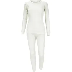 Thermounterwäsche Damen Set | Unterhemd + Unterhose | Innenfleece | Creme S