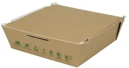 Greenbox Take away Kartonbox, braun, hitzebeständig, Praktische Essensbox für Take away Speisen, 1 Karton = 12 Packungen à 25 Stück, Fassungsvermögen: 1700 ml