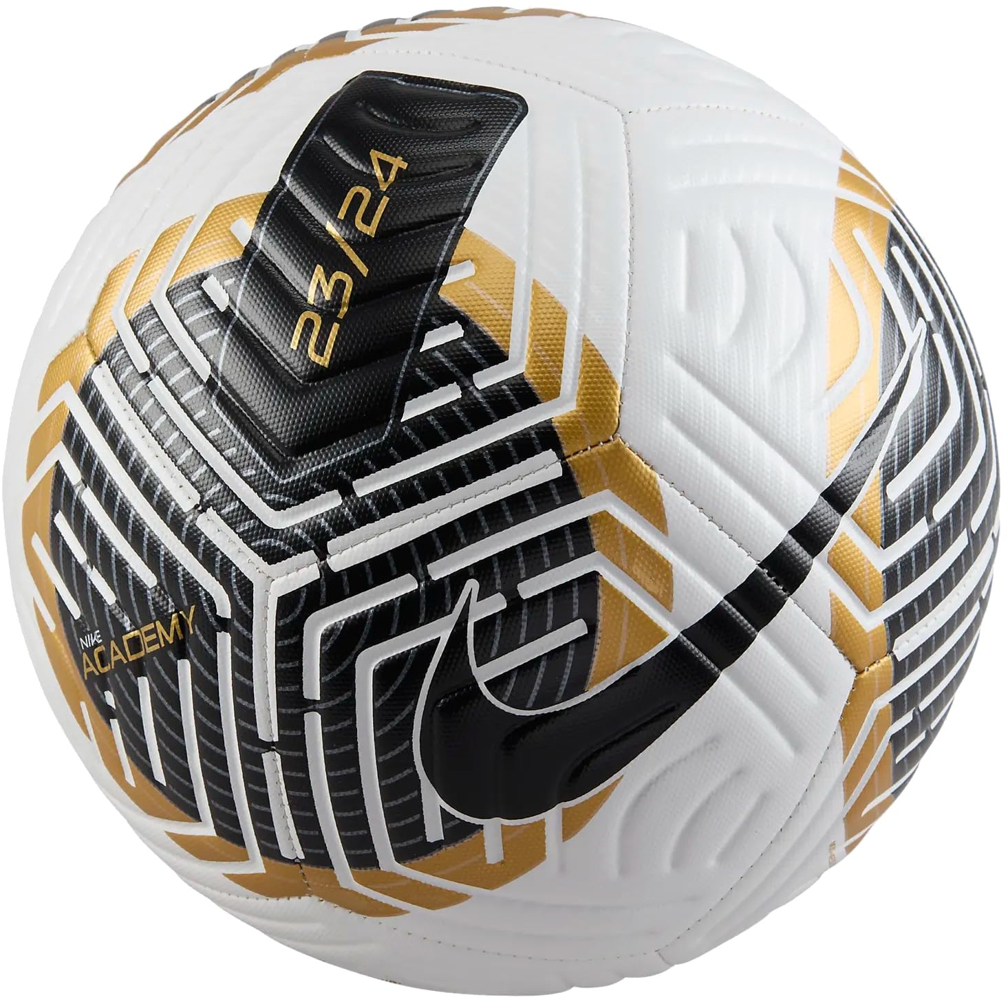 Nike Unisex Round Ball Nk Academy - Fa23, White/Black/Gold/Black, FB2894-103, 5